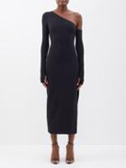 Dolce & Gabbana - One-shoulder Thumbhole-cuff Jersey Dress - Womens - Black