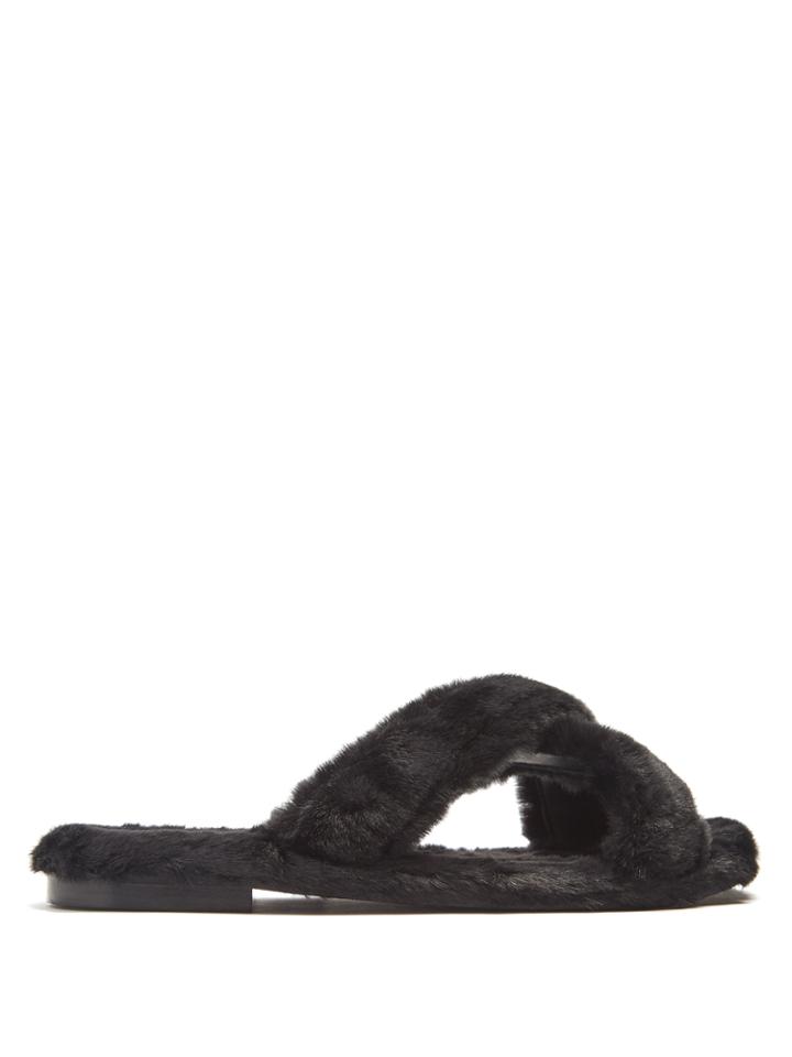 Avec Modération St Moritz Faux-fur Slides