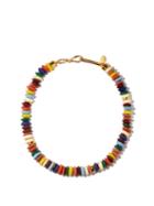 Matchesfashion.com Lizzie Fortunato - Laguna Recycled-glass Bead & Gold-plated Necklace - Womens - Multi