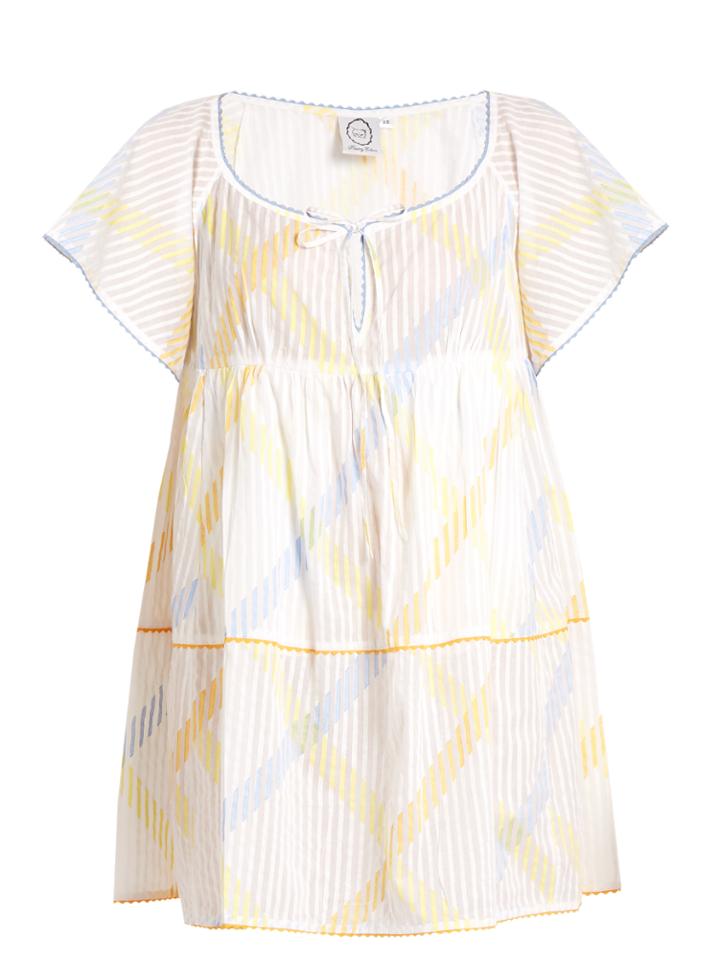 Thierry Colson Raffia Stripe-print Cotton-voile Dress