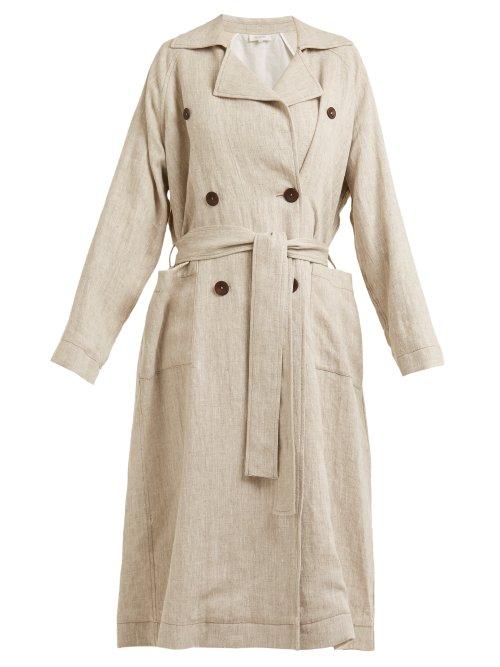 Matchesfashion.com Isa Arfen - Double Breasted Linen Trench Coat - Womens - Beige