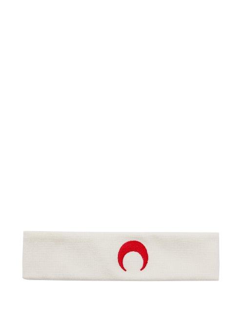 Matchesfashion.com Marine Serre - Logo Embroidered Ribbed Jersey Headband - Womens - Red