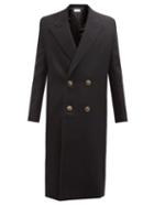 Saint Laurent - Double-breasted Wool-blend Overcoat - Mens - Black