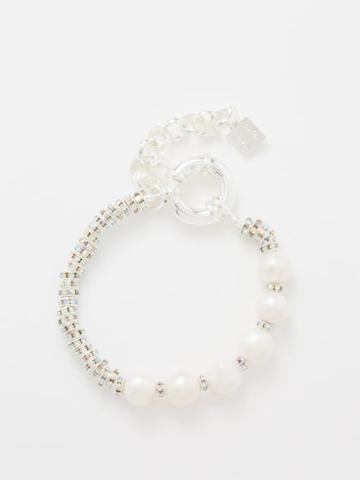 Pearl Octopuss.y - Paris Diamond Pearl & Sterling-silver Bracelet - Womens - Silver