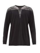 Matchesfashion.com Marcelo Burlon - Wings-print Cotton Long-sleeved T-shirt - Mens - Black