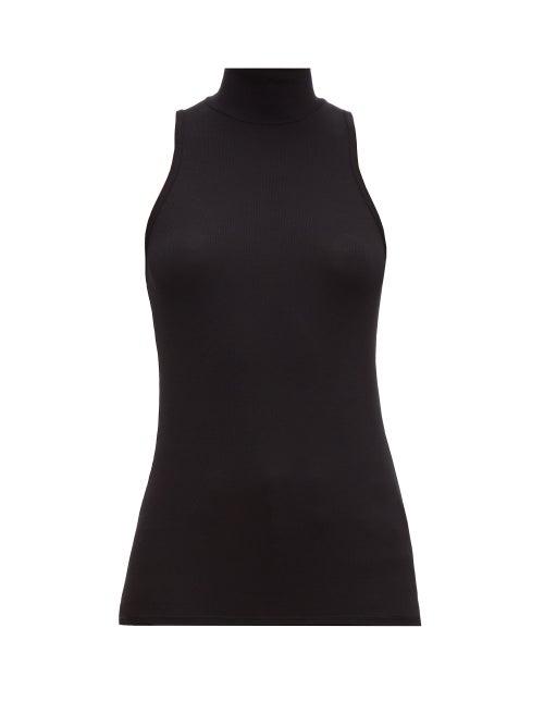 Matchesfashion.com Atm - High-neck Ribbed-jersey Top - Womens - Black