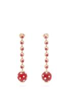 Matchesfashion.com Francesca Villa - Pois Pois Diamond And Ruby Rose Gold Earrings - Womens - Red