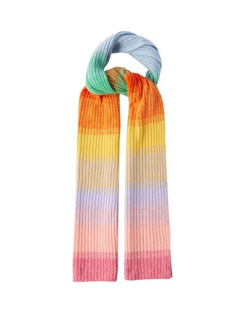 The Elder Statesman - Morphed Space-dyed Ribbed-cashmere Scarf - Mens - Multi