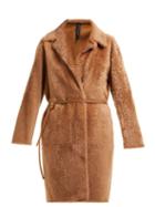 Matchesfashion.com Giani Firenze - Melania Shearling Belted Coat - Womens - Brown