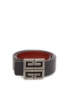 Matchesfashion.com Givenchy - 4g Logo Buckle Reversible Leather Belt - Mens - Black Brown