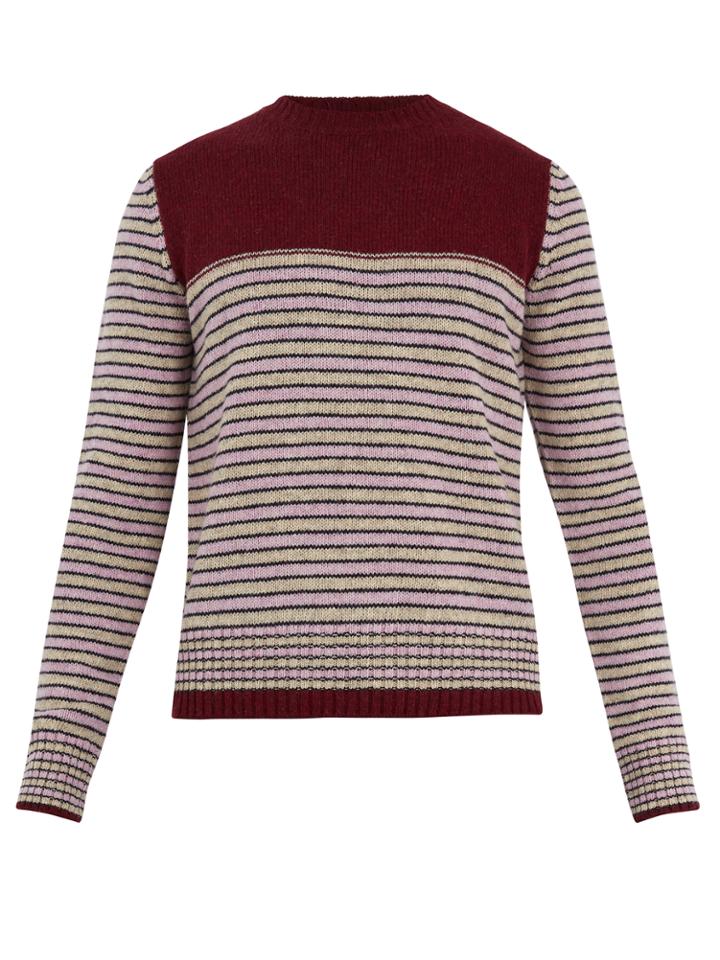 Prada Crew-neck Striped-wool Sweater