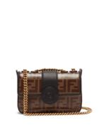 Fendi Double F Leather Mini Baguette Bag