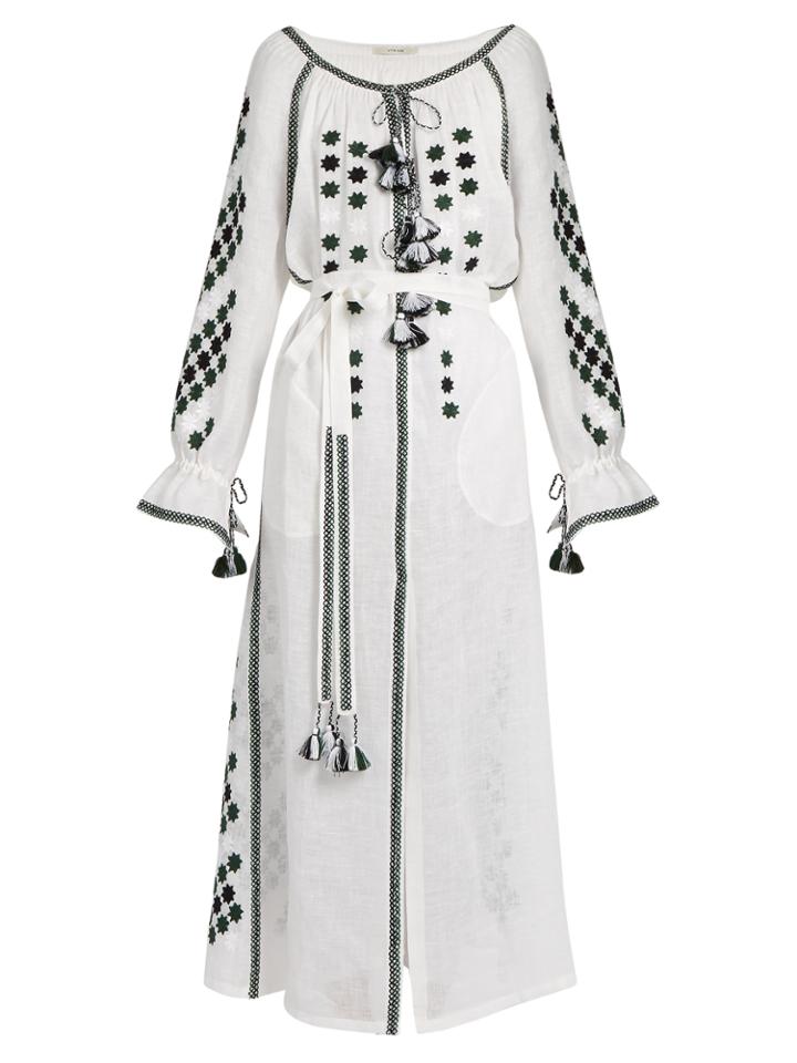 Vita Kin All Stars Embroidered Linen Dress