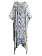 Matchesfashion.com Camilla - Salvador Summer V Neck Silk Kaftan - Womens - Blue Multi