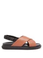 Matchesfashion.com Marni - Bi-colour Leather Slingback Sandals - Womens - Black Tan