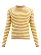 Matchesfashion.com Marni - Striped Wool-blend Sweater - Mens - Yellow Multi