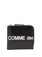Comme Des Garons Wallet - Logo-print Leather Wallet - Mens - Black