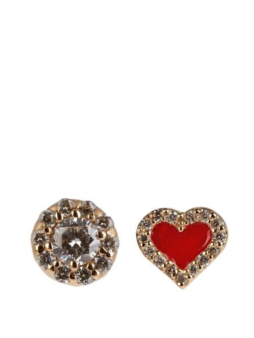 Alison Lou Diamond, Enamel & Yellow-gold Earrings