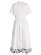 Christopher Kane Embroidered-hem Cotton-poplin Dress