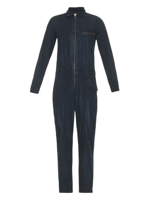 Current/elliott The Rosie Zip Denim Jumpsuit