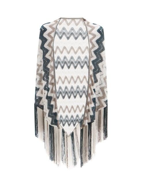 Matchesfashion.com Missoni - Tassel Zigzag Poncho - Womens - Blue Multi