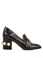 Gucci Peyton Faux-pearl Heel Leather Pumps