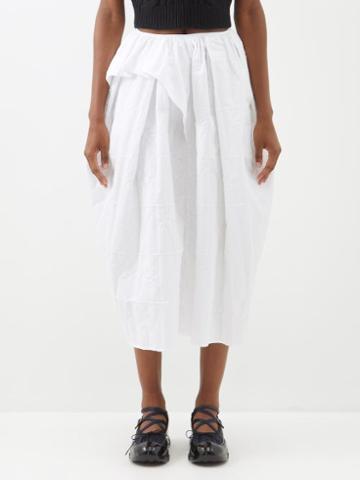 Cecilie Bahnsen - Dalita Floral-matelass Midi Skirt - Womens - White