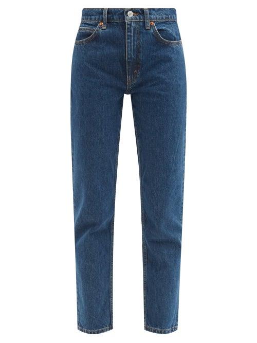Re/done - 70s High-rise Straight-leg Jeans - Womens - Dark Denim