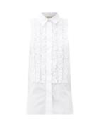 Matchesfashion.com Alexandre Vauthier - Ruffled Sleeveless Cotton-poplin Shirt - Womens - White
