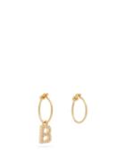 Matchesfashion.com Theodora Warre - Mismatched B Charm Gold Plated Hoop Earrings - Womens - Gold