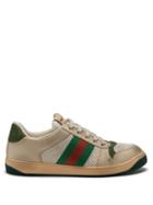 Matchesfashion.com Gucci - Screener Leather Low Top Trainers - Womens - Ivory Multi