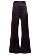 Ellery Revolver Flared Silk-satin Trousers