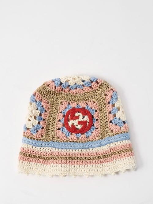 Gucci - Gg Metallic Cotton-blend Crochet Beanie Hat - Womens - Multi