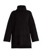 Joseph Roll-neck Ribbed-knit Wool And Cotton Poncho