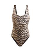 Matchesfashion.com Ganni - Leopard Print Swimsuit - Womens - Leopard