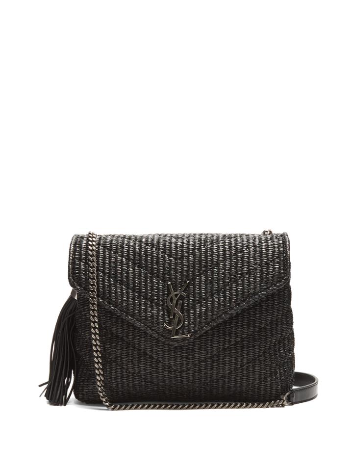 Saint Laurent Monogram Small Raffia Cross-body Bag