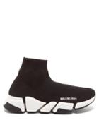 Balenciaga - Speed 2.0 Recycled-knit Trainers - Womens - Black White