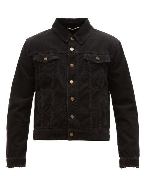 Matchesfashion.com Saint Laurent - Western Cotton Corduroy Shirt - Mens - Black