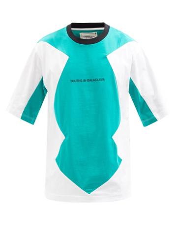 Youths In Balaclava - Spades Reflective-print Cotton-jersey T-shirt - Mens - Green