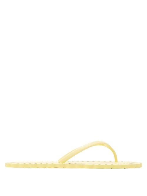 Matchesfashion.com Carlotha Ray - Laser-cut Patterned Scented-rubber Flip Flops - Womens - Yellow