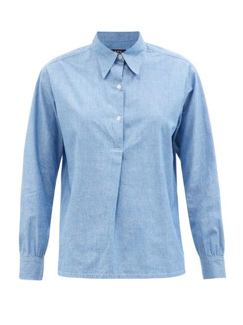 A.p.c. - Henriet Chambray Shirt - Womens - Blue