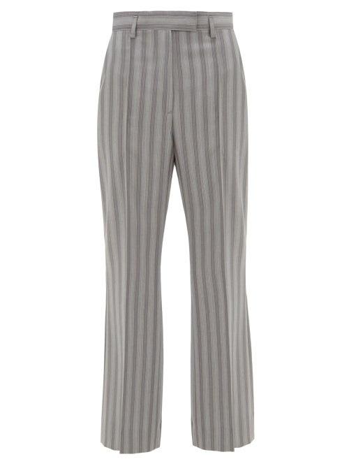 Matchesfashion.com Acne Studios - Patrina High-rise Pinstriped Wool Trousers - Womens - Grey