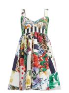 Matchesfashion.com Dolce & Gabbana - Patchwork-print Cotton-blend Mini Dress - Womens - White Multi