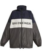 Matchesfashion.com Balenciaga - Tri Colour Logo Printed Jacket - Womens - Navy Multi