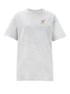 Matchesfashion.com Raey - X Cressida Jamieson Wild Love Embroidered T Shirt - Womens - Grey