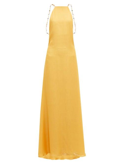 Matchesfashion.com Cult Gaia - Claire Backless Silk Maxi Dress - Womens - Yellow