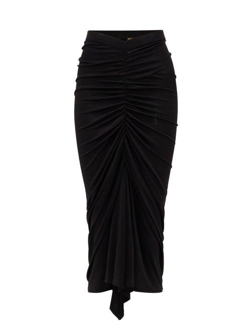 Matchesfashion.com Dodo Bar Or - Terra Ruched Midi Skirt - Womens - Black