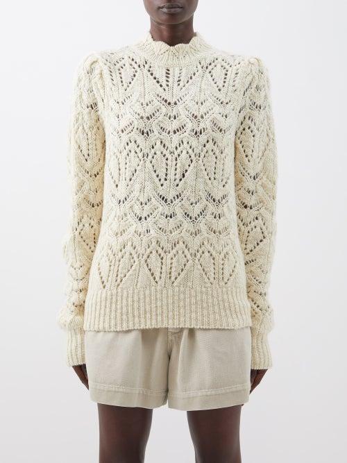 Isabel Marant Toile - Gali Pointelle-knit Wool Sweater - Womens - Ecru