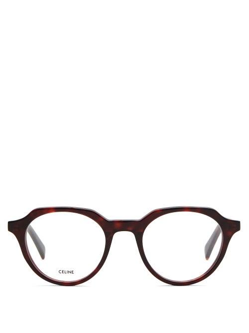 Matchesfashion.com Celine Eyewear - Round Acetate Glasses - Mens - Tortoiseshell