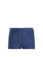Matchesfashion.com Thierry Colson - Jours De Venise Cotton And Silk Blend Shorts - Womens - Navy
